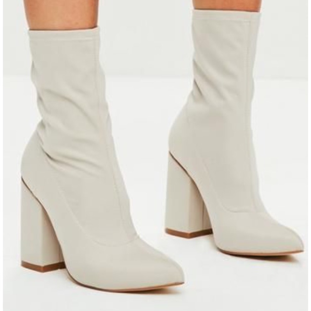 Block Heel Sock Boots